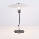 Osted Antik & Design präsentiert: Lyfa Tischlampe mit Weißen Metallschirmen und Vernickeltem Gestell 1940er Jahre