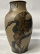 Bornholm pottery, Hjorth, Vase motif Heron with spread ...