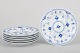 Royal Copenhagen Blue Fluted Half Lace, set of six plates.
