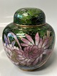 Cloisonné Tea Canister in beautiful colorsHeight: 10.5 cm.