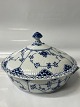 Blue Fluted Half Lace, Round Lid dish.No. 620.