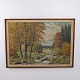 Osted Antik & Design präsentiert: Svend Østergaard Ölgemälde mit Rothirsch in Herbstlandschaft, ca. 1930–1950