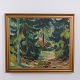 Osted Antik & Design präsentiert: Ölgemälde mit Waldlandschaft, signiert, ca. 1950–1970