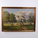 Ölgemälde auf Leinwand mit Damhirschen im Dyrehaven ...