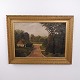F. Schmidt Ölgemälde mit Waldlandschaft, Landstraße und ...
