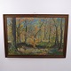 Ölgemälde auf Leinwand mit Herbstwald und Bachlauf, ...