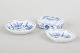 Meissen Blue Onion, lidded box and two small dishes.