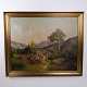 Landschaftsgemälde auf Leinwand mit Berglandschaft und ...