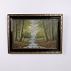 Ölgemälde auf Leinwand mit Waldmotiv, Bach und Bäumen im ...