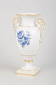 Meissen vase with blue floral decoration.