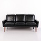 Vintage 3 Sitzer Sofa aus schwarzem Leder Dänisches ...