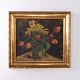 Blumenbild mit Tulpen im vergoldeten Rahmen signiert