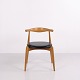 Hans J. Wegner CH20 Stuhl aus Eiche und Schwarzem Leder ...