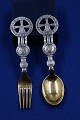 Michelsen Set Weihnachtslöffel und Gabel 1920 aus ...