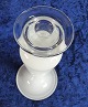 Holmegaard Kunstglas. Balustra Vase/Kerzenhalter aus Milch Weißglas 22,5cm.
