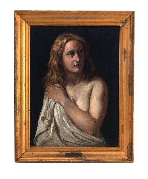 Wilhelm Marstrand, Frauenporträt. Öl auf Holz