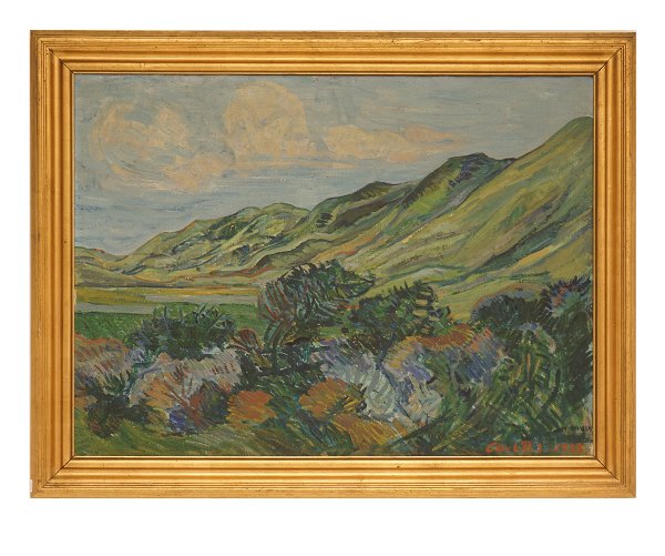 Axel P. Jensen, Landscape 1923, oil on linen