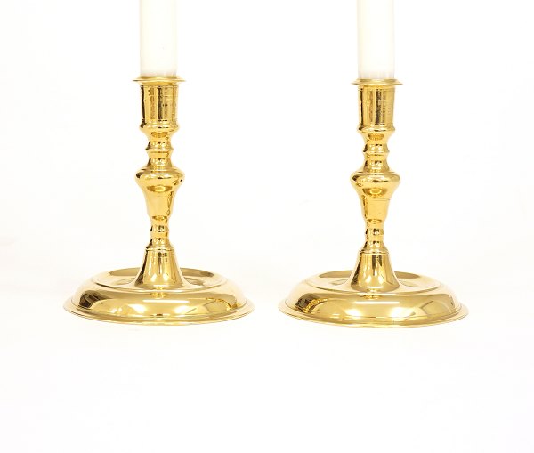 A pair of brass candle holders
Denmark around 1760