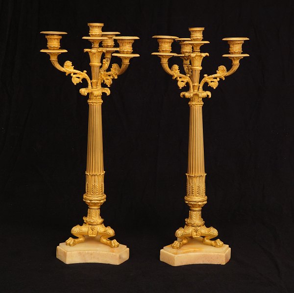 A pair of large Bronze candelabra. France circa 1860. H: 55cm