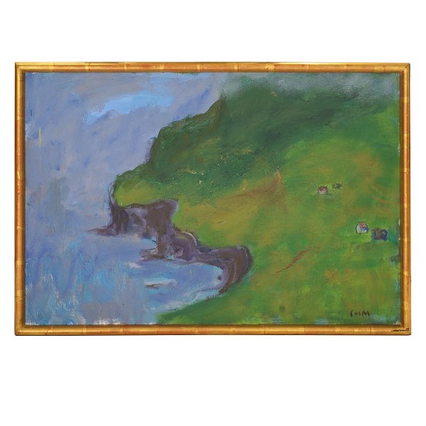 Sven Havsteen-Mikkelsen Gemälde Färöer-Inseln. Sven Havsteen-Mikkelsen, 
1912–1999, Öl auf Leinen. Landschaft Färöer-Inseln. Signiert. Lichtgröße: 50 x 
72 cm. Mit Rahmen: 55x77cm