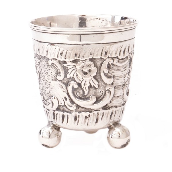 Barocker Silberbecher Kopenhagen um 1700. H: 9cm
