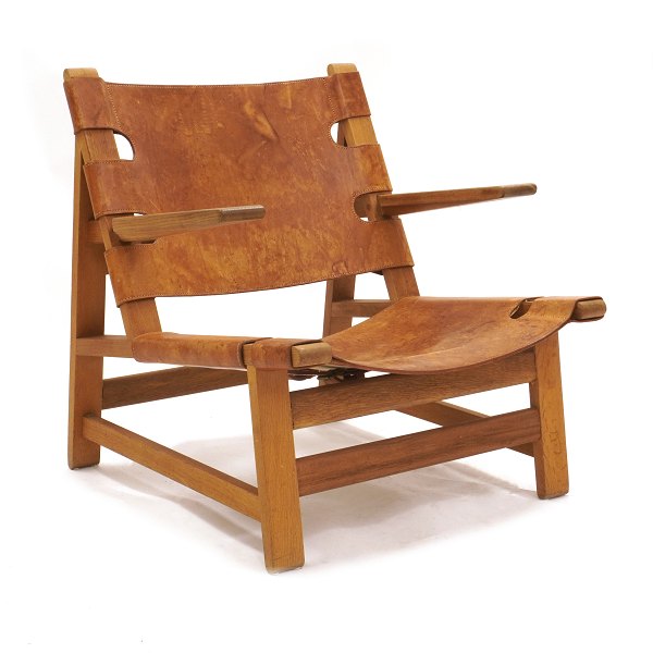 Børge Mogensen Loungestuhl BM 2225 aus Eiche und Leder. Schön patiniert. Guter 
Zustand