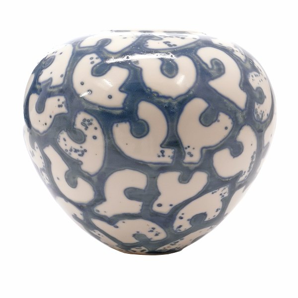 Per Weiss, 1953-2023, Steinzeug Vase. H: 21cm. D: 24cm