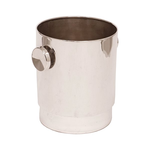 Art-déco-Champagnerkühler aus versilbertem Metall, ca. 1920–1930. H: 20,5cm. D: 18cm