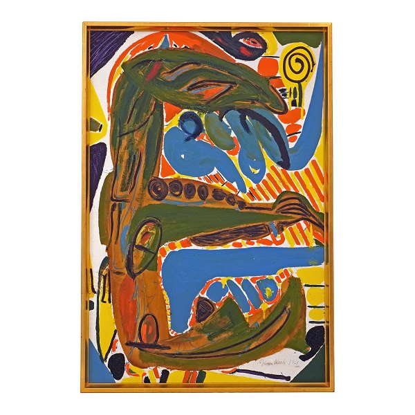 Jørgen Nash, 1920-2004, Öl auf Leinen. Signiert und datiert 1961. Lichtmasse: 80x53cm. Mit Rahmen: 84x57cm