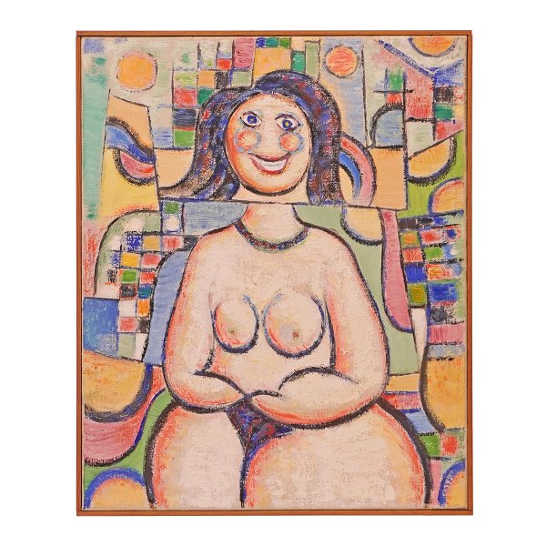 Erik Ortvad, 1917-2008, Öl auf Leinen. Signiert und datiert 1967. Lichtmasse: 60x48cm. Mit Rahmen: 62x50cm