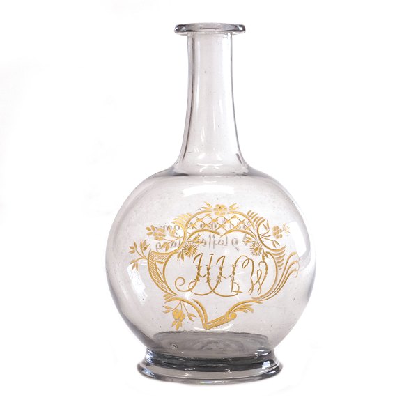 Norwegische Glas Karaffe um 1770-80. H: 17cm