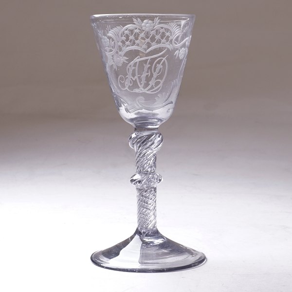 Nøstetangen Chrystal Desert Glas. Norwegen um 1760. H: 14cm