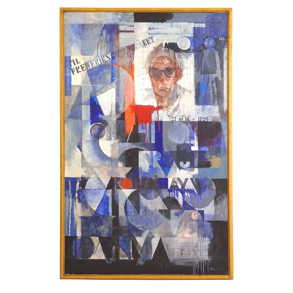 Helge Ernst, 1916-91, Selbstporträt, Öl auf Leinen. Signiert und datiert 1972. Masse: 146x89cm